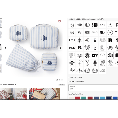 4 Piece Striped Packing Cube Set