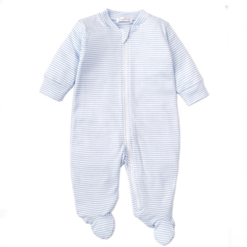 Simple Stripes Blue Pajama Zip Footie