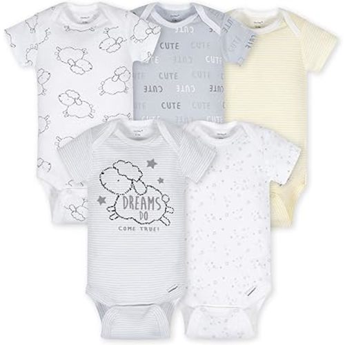 Gerber Baby-Girls 5-Pack Short Sleeve Variety Onesies Bodysuits