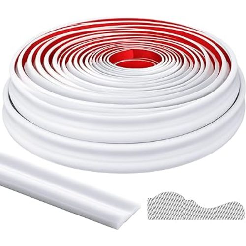 32.8ft x 1.25 Inch Flexible Peel and Stick Molding Trim for Wall, Baseboard, Backsplash, Tile Edge, Chair Rail, Mirror-self Adhesive Moulding Trim for Bathroom Wall Door Floor Window, White
