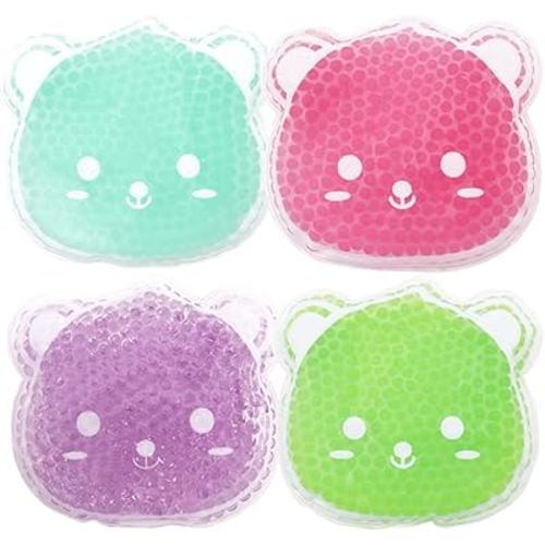 Small Ice Packs, Boo Boo Ice Packs for Injuries Reusable Hot Cold Packs Bulk Cold Compress for Pain Relief, Various Color, 8 Pack (4 Pack Bear)