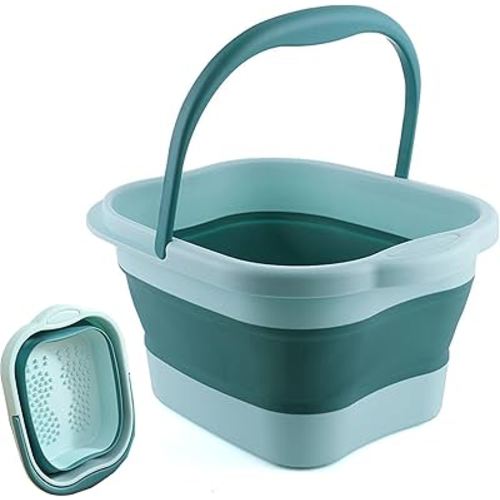 Foot Bath 15L(4 GL) Collapsible Foot Soak Tub with Handle, Foot Spa Bath Massager Foot Soaking for Dry Cracked Feet, Plastic Foot Bucket