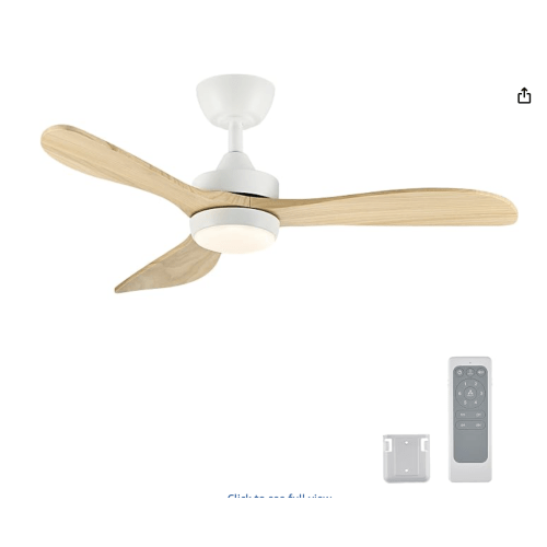 VONLUCE Wood Ceiling Fan with Lights 42 Inch, White | Remote Control, 3 Solid Wood Blades, 3CCT, Full-spectrum, 6-Speeds, Quiet, Reversible, Drop Down, Indoor/Outdoor Use