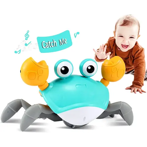 control future Crawling Crab Baby Toy - Infant Tummy Time Toys 3 4 5 6 7 8 9 10 11 12 Babies Boy 3-6 6-12 Learning Crawl 9-12 12-18 Walking Toddler 36 Months Old Music Development 1st Birthday Gifts