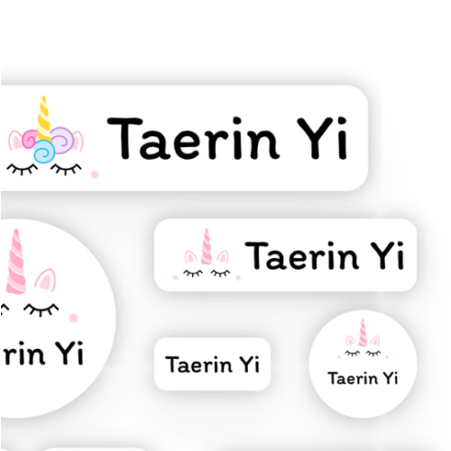 Name Bubbles - Custom Name Labels for Daycare, School, and Camp (144 Labels - 3 Sizes) - Personalized Waterproof Name Stickers for Clothes, Lunch Boxes, Water Bottles, & School Supplies (Unicorn)