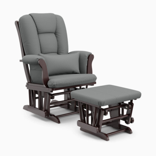 Tuscany Glider and Ottoman - Espresso/Gray