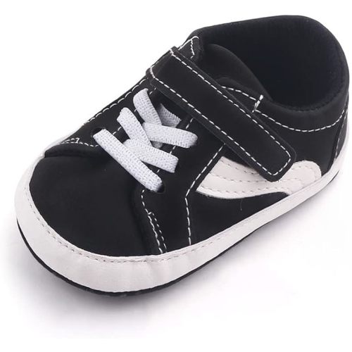 Clowora Unsex Baby Boys Girls Canvas First Walkers Shoes,Newborn Infant Non Slip Soft Sole Crib Casual Sneaker