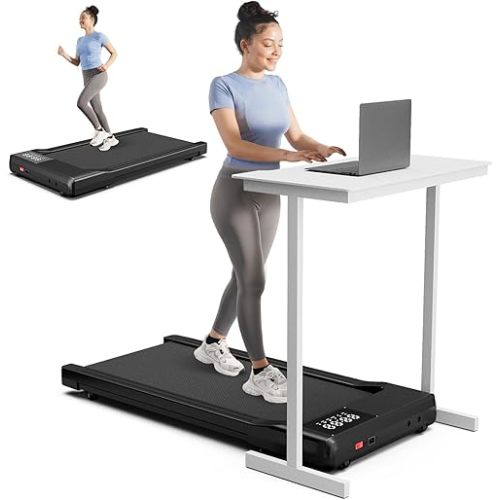 SupeRun Walking Pad, Under Desk Treadmill, 3 in 1 Portable Treadmill with Remote Control LED Display, 2.5 HP Quiet Walking Jogging Machine for Office Home Use, 250 Lbs Capacity
