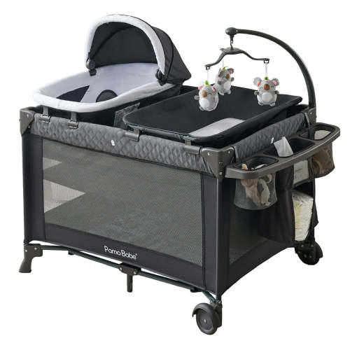 PAMO BABE UNISEX NURSERY CENTER BABY PLAYARD WITH BASSINET & CHANGING TABLE, NEWBORN