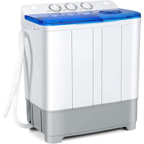 Costway Portable Twin Tub Washing Machine Washer(13.2lbs) & Spinner (8.8lbs) Blue