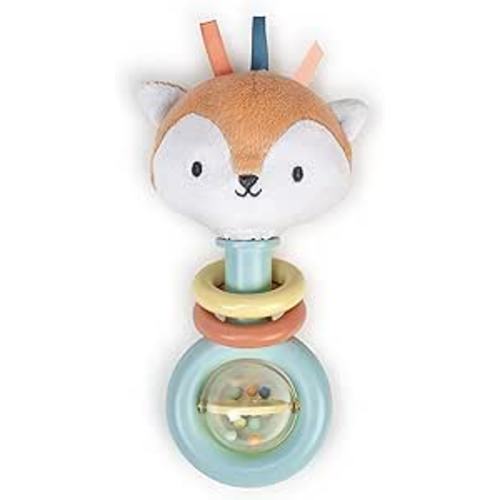 Ingenuity Kitt Ring Rattle for Baby, Plant-Based and BPA-Free Materials, Kitt The Fox Character Plush Head - Kitt the Fox