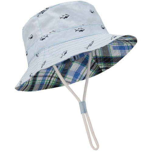 Zando Beach Baby Sun Hat UPF 50+ Sun Protection Wide Brim Summer Baby Boy Bucket Hats Cute Toddler Sun Hats for Boy Blue M