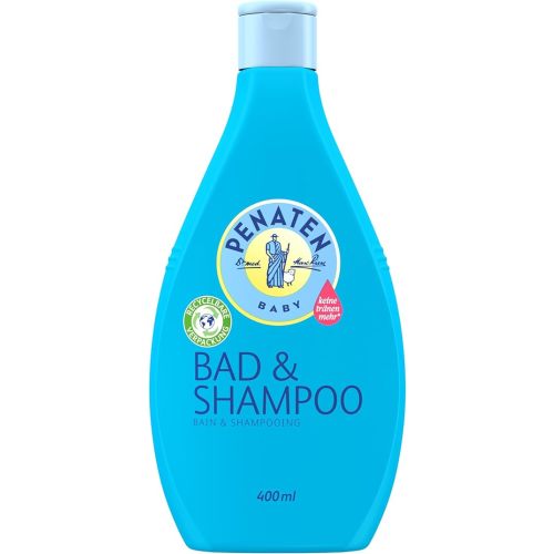 Penaten Bad & Shampoo, sanft reinigendes & pflegendes 2 in 1 Badezusatz Waschgel & Baby Shampoo (1 x 400 ml)