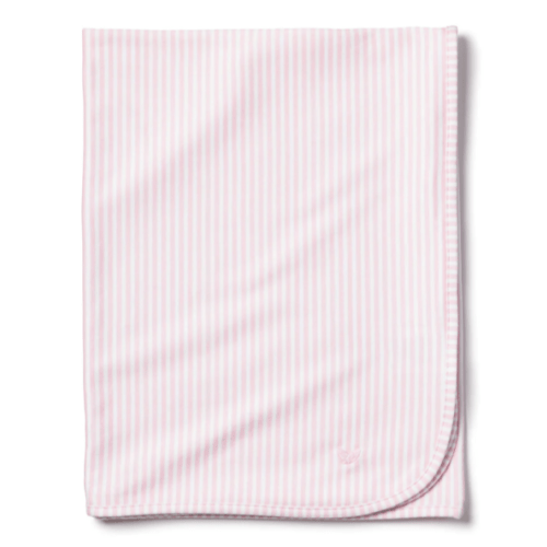 Pima Cotton Pink Stripe Baby Blanket | Petite Plume | Over The Moon