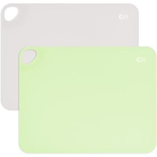 Olababy Fold N Go Silicone Placemat w Travel Case | Dishwasher Safe, BPA Free, Non-Slip, Waterproof | Mini Dining Mat for Infants, Babies, Toddlers and Kids (2, Pearl/Kiwi)