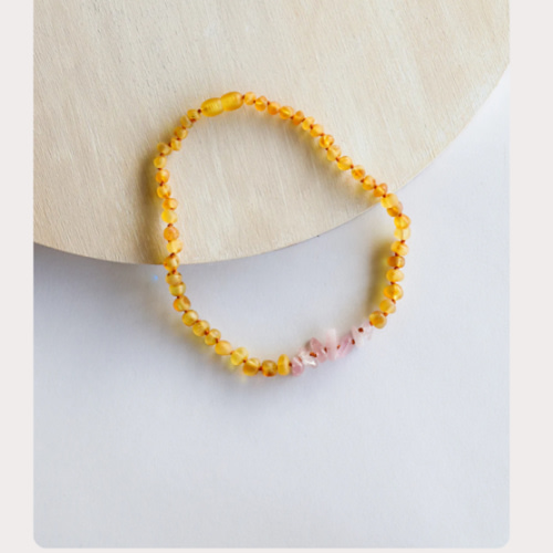 Raw Honey Baltic Amber + Raw Rose Quartz || Necklace – CanyonLeaf