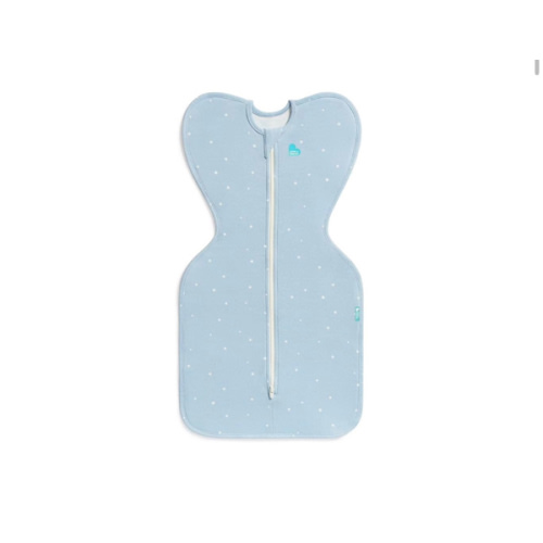 Love to Dream Swaddle Up Original, Arms Up Position, Light and Ultra Breathable Cotton - Wearable Blanket - 1.0 TOG - (20-24°C) Ideal for Moderate Temps (Twinkle Powder Blue, Small, 3.5–6kg)
