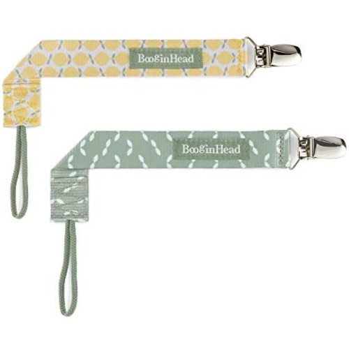 BooginHead Pacifier Clip Baby Pacifier Holder PaciGrip 2-Pack, Lemons and Leaves