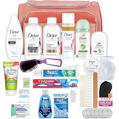 Convenience Kits International Women’s Super Premium 30 PC Travel Kit Featuring: Ensemble of Travel-Size Hair Care and Body Products in Large Toiletry Bag (802)