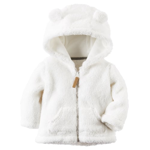 Hooded Sherpa Zip-Front Jacket