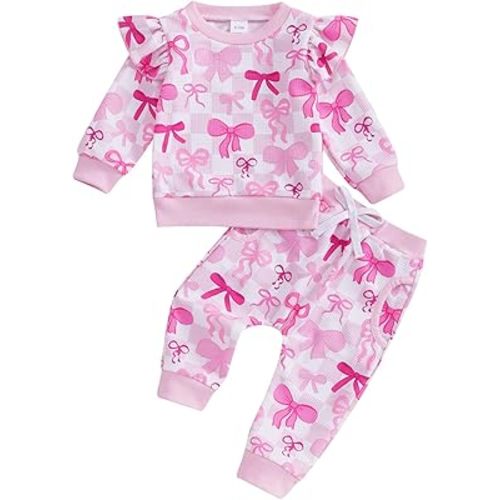 MERSARIPHY Baby Girl Outfits Fall Infant Girl Winter Clothes Cute Print Long Seeve Sweatshirt Tops Pants Set Toddler Clothing