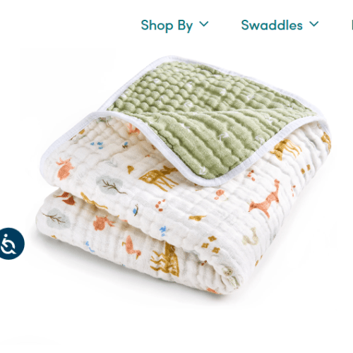 aden + anais sage woodland essentials cotton muslin dream blanket