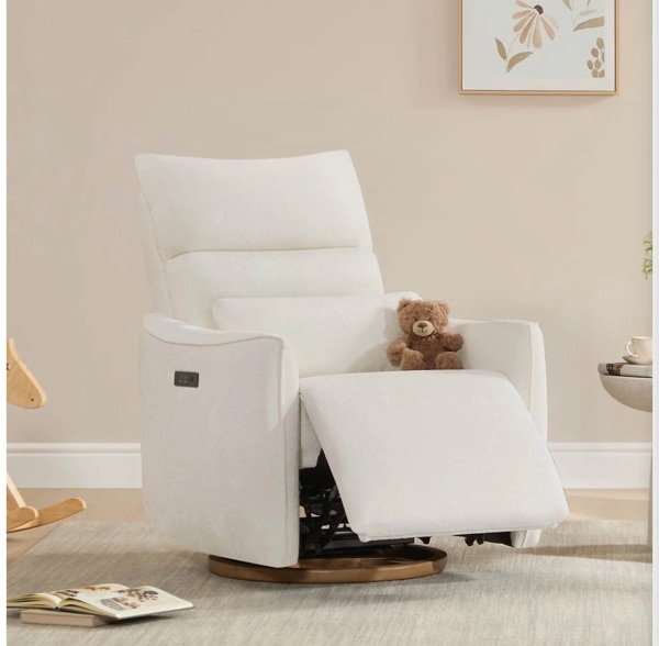 Janice Power Swivel Nursery Glider Recliner with Power Headrest
