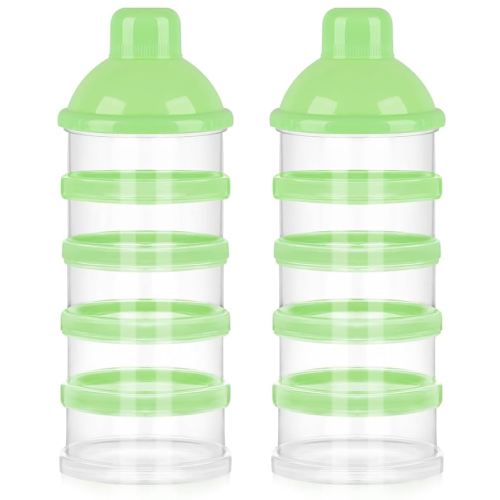 Accmor Formula Dispenser On The Go, 5 Compartments Stackable Formula Container for Travel, Baby Milk Powder Kids Snack Container, BPA Free