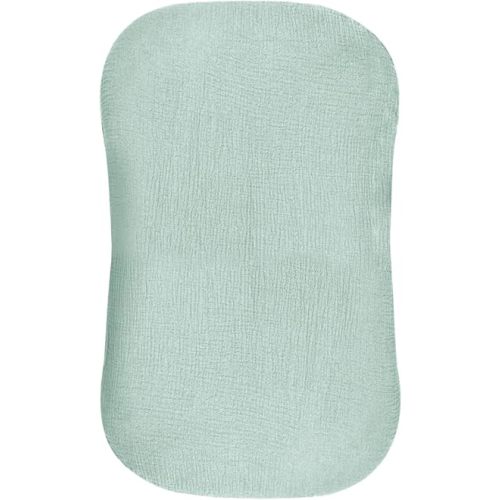 Hooyax Muslin Baby Lounger Cover, 100% Cotton Durable Newborn Lounger Cover, Soft and Breathable Infant Lounger Cover for Boys Girls, Covers Only (Blue-Green)