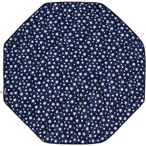 Playpen Mat 8 Panel Navy Fits for Regalo My Play Deluxe Extra Large Portable Play Yard, Non Slip Baby Octagon Playpen Mattress Pad, Navy Star Print Playard Pad