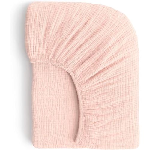 Muslin Crib Sheets, 100% Organic Cotton, Breathable and Ultra-Soft, Standard Crib Sheet Mattress (28"x 52") for Girls and Boys, Neutral Fitted Baby Crib Sheet (Apricot)