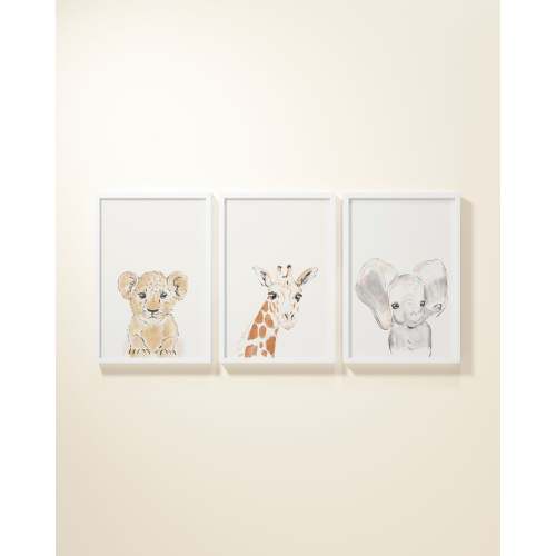 Safari Animals Framed Wall Art Set