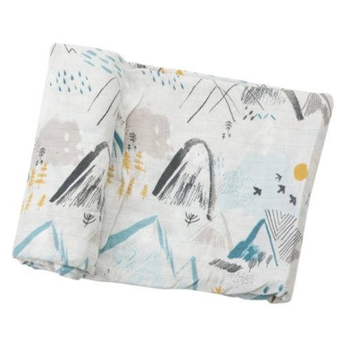 Mountains Muslin Swaddle Blanket