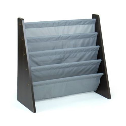 Sumatra Kids' Bookshelf 4 Tier Book Organizer Espresso/Gray - Humble Crew: Toddler Bookcase, MDF, Anti-Tip, Open Shelves