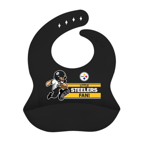 Babyfanatic Officially Licensed Unisex Silicone Baby Bib - Nfl Pittsburgh Steelers