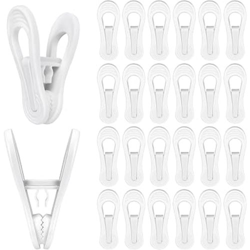 50 Pcs Multi-Purpose Plastic Hanger Clips - Ideal for Skirts & Pants