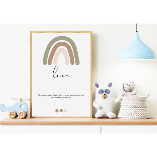 Luca Name Print | Rainbow | Digital Print | Baby name | Luca | Personalized | Personalised | Name Meaning | Printable
