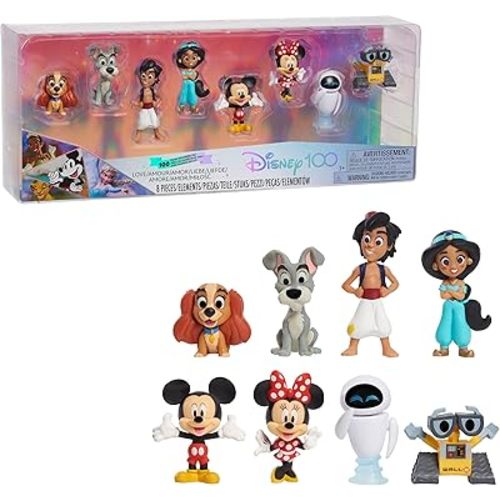 Disney100 Years of Love Celebration Collection Limited Edition 8-Piece Figure Pack, Kids Toys for Ages 3 Up by Just Play