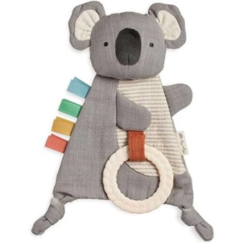 Itzy Ritzy - Bitzy Crinkle Sensory Toy Koala with Crinkle Sound for Babies & Toddlers - Features Soft Braided Teething Ring & Textured Ribbons, Designed for Ages 0 Months and Up, Koala