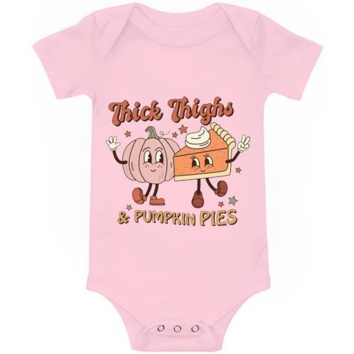 Viuluti Thick Thighs&Pumpkin Pies Excellent Baby Boy Girls Bodysuits Onesie Brilliant Long-sleeve Outfits Fine Craft