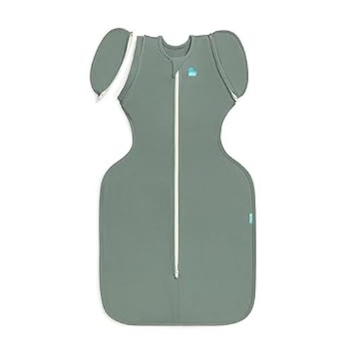 Love to Dream Swaddle Up Transition Swaddle, Patented Zip-Off Wings, Gently Help Baby Transition from Being Swaddled to Arms Free When Showing Signs of Rolling, 1.0 TOG, 13-19 lbs, Deep Olive