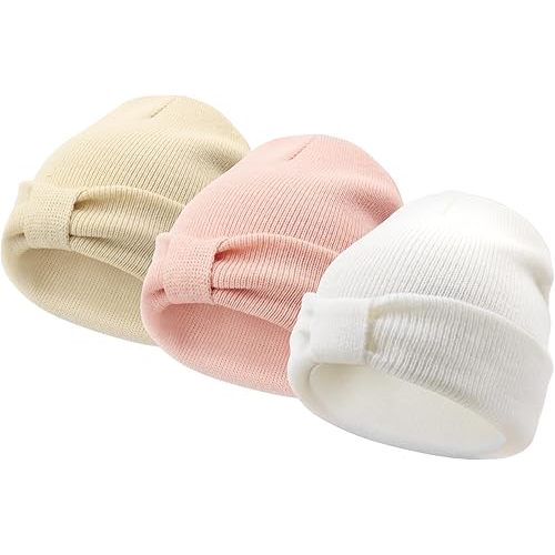 DRESHOW BQUBO Baby Beanie Winter Hat Soft Knit Bow Hat for Baby Boys Girls Warm Cuffed Beanies for Infant Toddler 0-36 Months