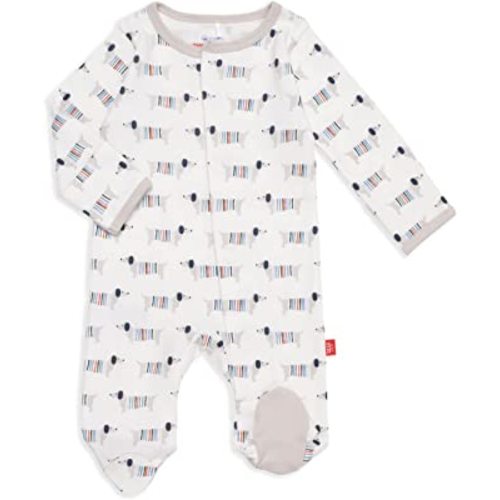 Magnetic Me Footie Pajamas - 100% Organic Cotton Baby Pajamas - Quick Magnetic Fastener Sleeper for Baby Boy and Girl