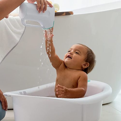 Control The Flow Rinser by Frida Baby Bath Time Rinse Cup with Easy Grip Handle and Removable Rain Shower