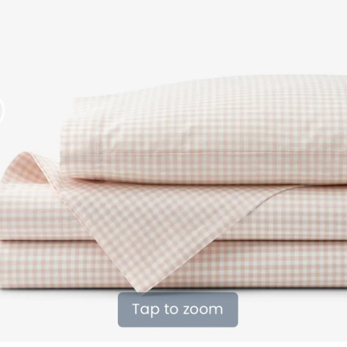 Ditsy Gingham Classic Cool Organic Cotton Percale Sheet Set