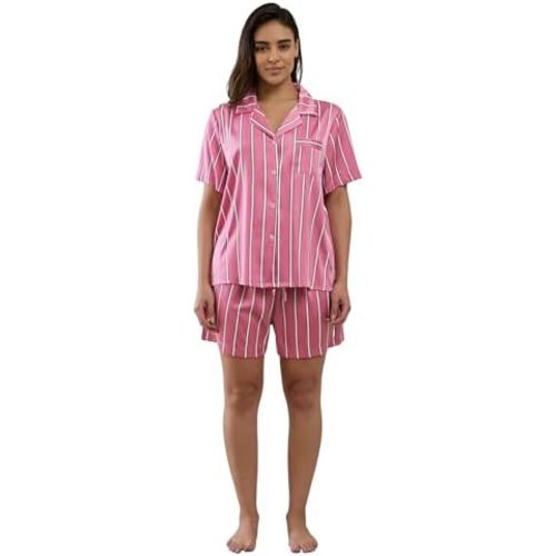 Womens Silk Satin Shorts Pajamas Set Button Down 2 Piece Pjs Short Sleeve Oversized Sleepwear with Pockets