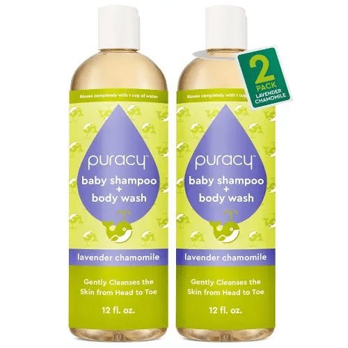 Puracy Baby Shampoo & Body Wash for Children - Pure Ingredients with 12 Fruit & Vegetable Extracts for Silky Smooth Skin, Gentle Lavender Chamomile Aroma, Baby Shampoo, Baby Body Wash 12 Oz (2-Pk)