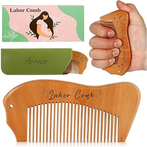 Arrozon Birthing Comb for Labor and Delivery - Wooden Comb for Pregnancy Contractions and Pain Relief