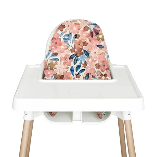 Nibble and Rest Highchair Insert Cover, Compatible for IKEA Antilop Highchair, High Chair Accessories Stain-Proof and Wipeable Insert Cover (Cushion NOT Included)(Pink Posies)