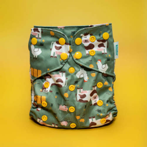 Patterned Pocket Cloth Diaper with Athletic Wicking Jersey